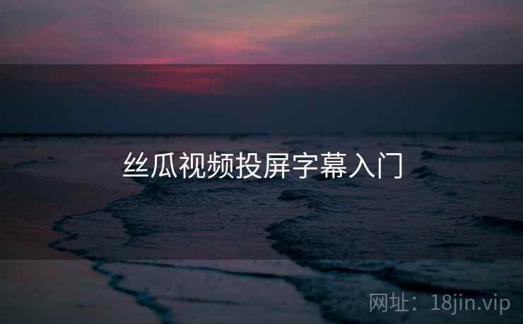 丝瓜视频投屏字幕入门 第1张 丝瓜视频投屏字幕入门 第1张